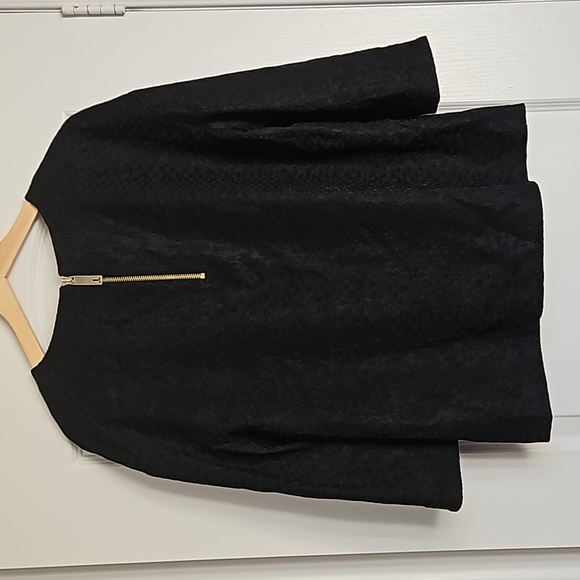 TED BAKER: black reptile print 3/4 length top - Picture 3 of 5